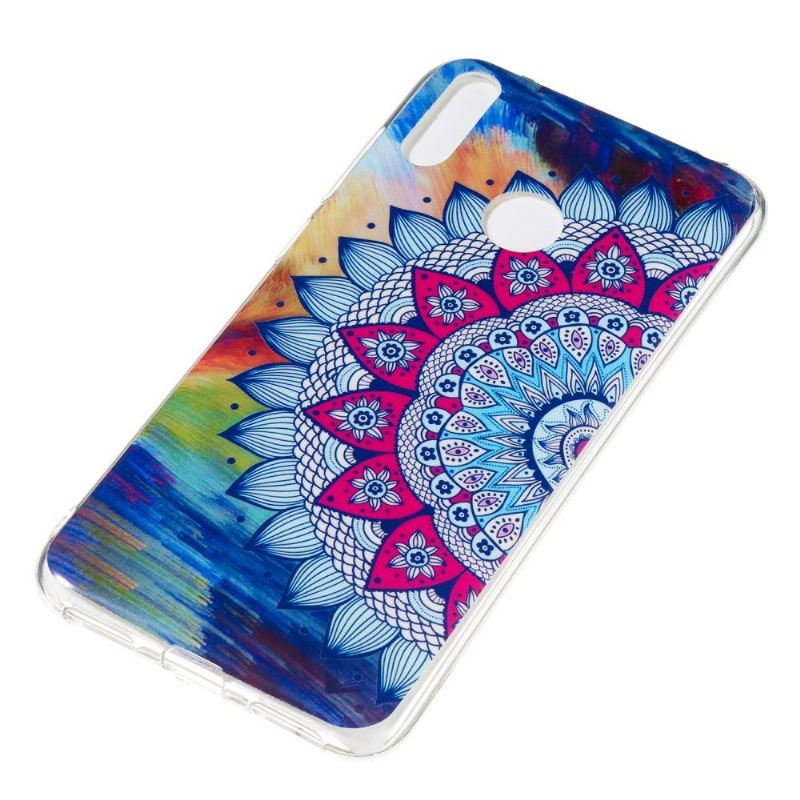 Hülle Für Huawei Y7 2019 Leuchtendes Blumen-mandala