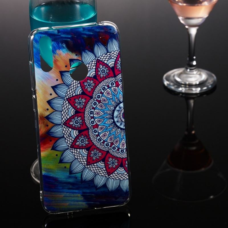 Hülle Für Huawei Y7 2019 Leuchtendes Blumen-mandala