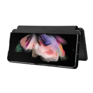 Flip Case Für Samsung Galaxy Z Fold 3 5G Kohlefaser-kunstleder