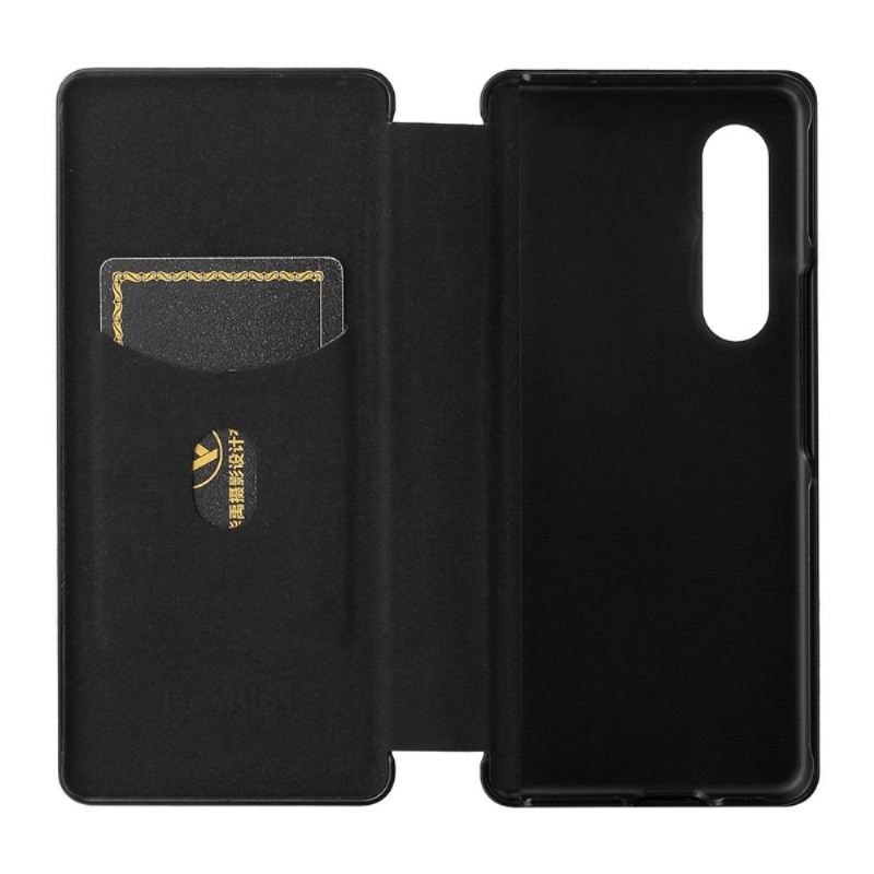 Flip Case Für Samsung Galaxy Z Fold 3 5G Kohlefaser-kunstleder