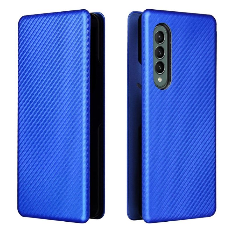 Flip Case Für Samsung Galaxy Z Fold 3 5G Kohlefaser-kunstleder