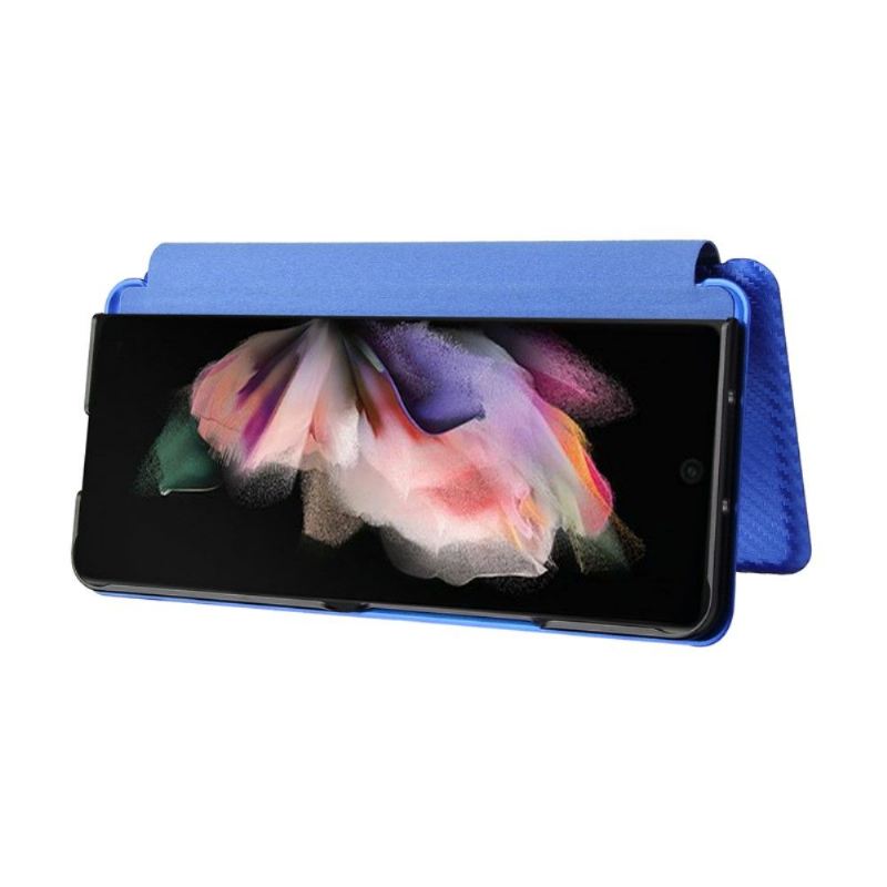 Flip Case Für Samsung Galaxy Z Fold 3 5G Kohlefaser-kunstleder