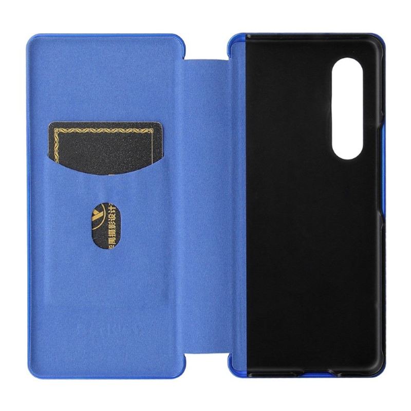 Flip Case Für Samsung Galaxy Z Fold 3 5G Kohlefaser-kunstleder