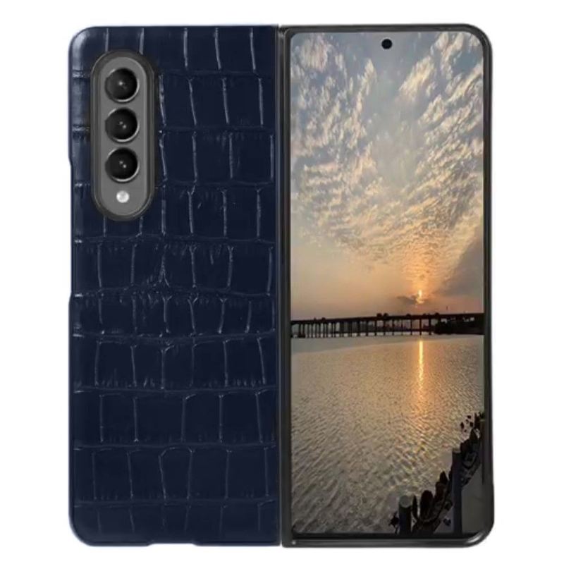 Handyhülle Für Samsung Galaxy Z Fold 3 5G Croc Skin-effekt