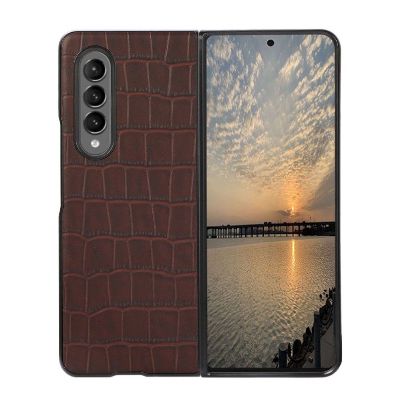 Handyhülle Für Samsung Galaxy Z Fold 3 5G Croc Skin-effekt