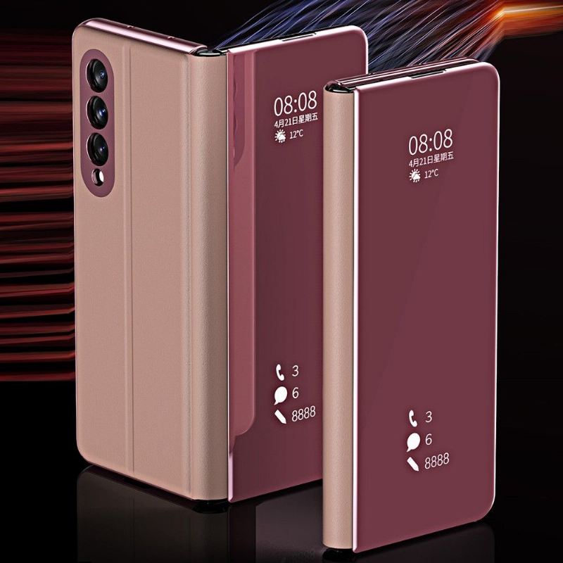 Handyhülle Für Samsung Galaxy Z Fold 3 5G Flip Case Spiegeleffekt