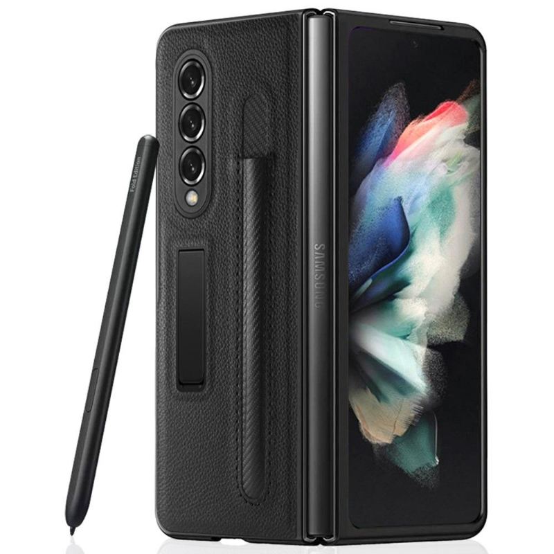 Handyhülle Für Samsung Galaxy Z Fold 3 5G Schutzhülle Flip Case Stifthalter Aus Kunstleder