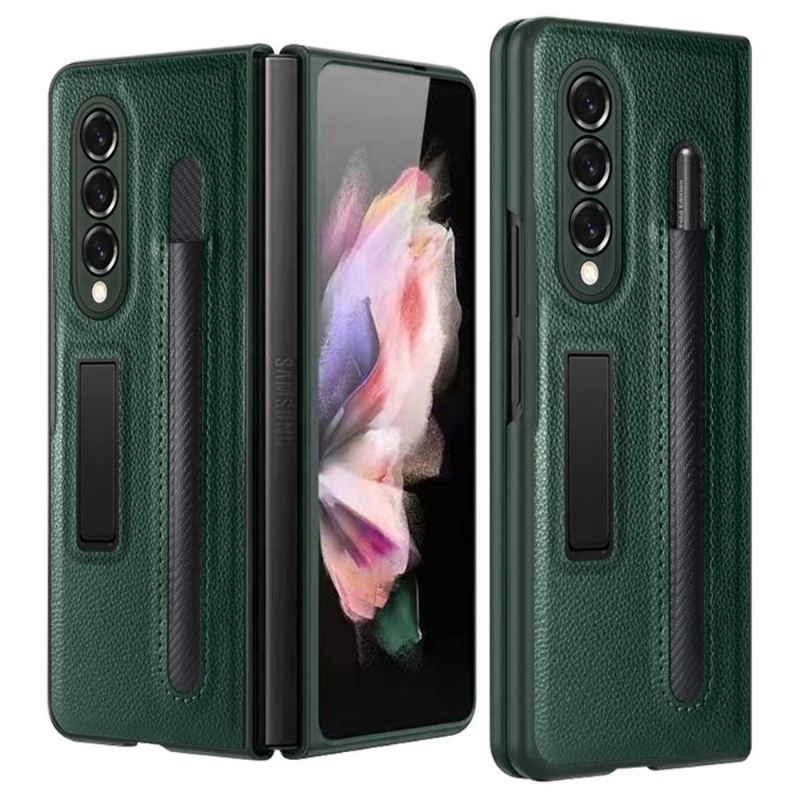 Handyhülle Für Samsung Galaxy Z Fold 3 5G Schutzhülle Flip Case Stifthalter Aus Kunstleder