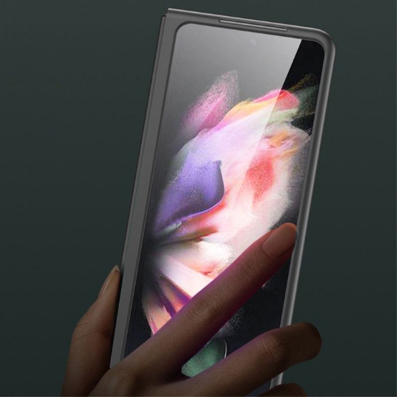 Handyhülle Für Samsung Galaxy Z Fold 3 5G Schutzhülle Gebürsteter Metalleffektschutz