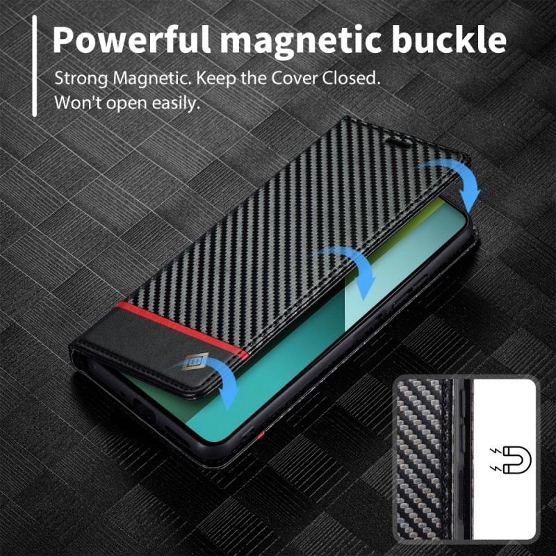 Flip Case Für Xiaomi Redmi Note 13 4g Kohlefaser Lc.imeeke