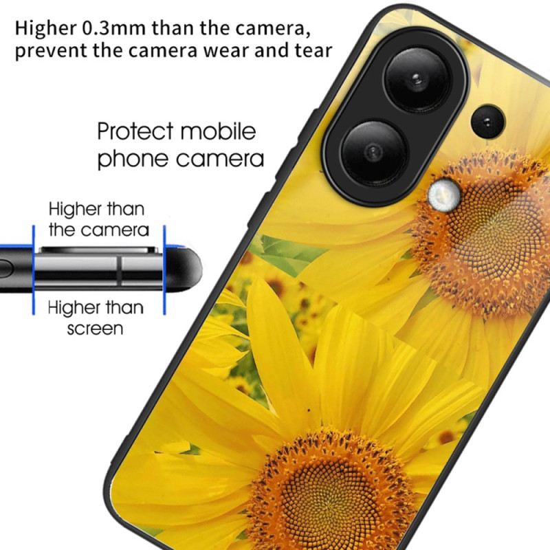 Hülle Für Xiaomi Redmi Note 13 4g Sonnenblumen-gehärtetes Glas