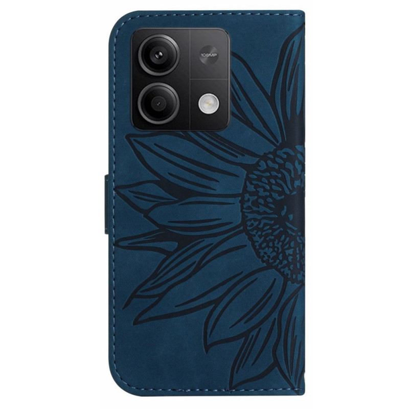 Lederhüllen Für Xiaomi Redmi Note 13 4g Sonnenblume Mit Schultergurt