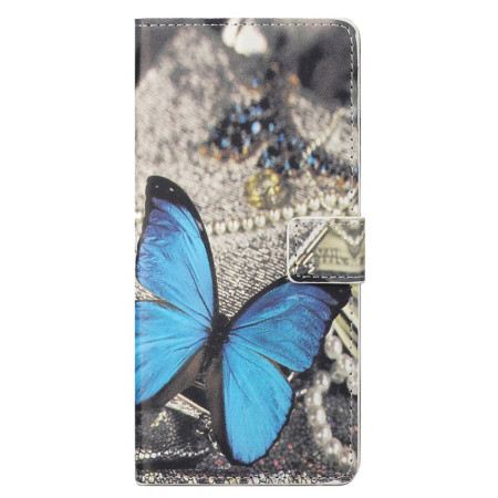 Lederhüllen Xiaomi Redmi Note 13 4g Handyhülle Blauer Schmetterling