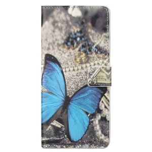 Lederhüllen Xiaomi Redmi Note 13 4g Handyhülle Blauer Schmetterling