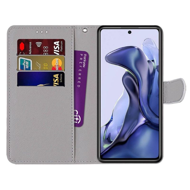 Flip Case Für Xiaomi 11T / 11T Pro Blatt Kunstleder