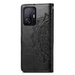 Flip Case Für Xiaomi 11T / 11T Pro Mandala-relief Aus Kunstleder