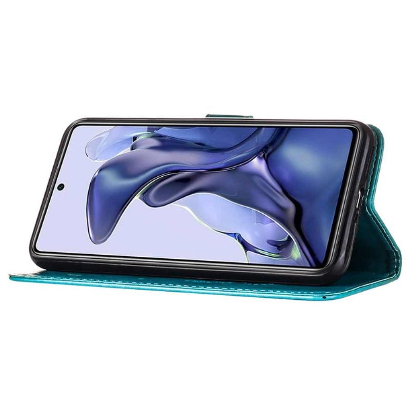 Flip Case Für Xiaomi 11T / 11T Pro Schmetterlingsblumen-kartenhalter