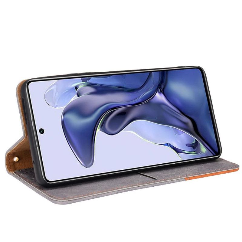 Lederhüllen Für Xiaomi 11T / 11T Pro Anti-Sturz Flip Case Retro Kunstleder