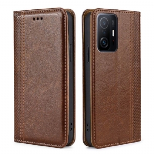 Lederhüllen Für Xiaomi 11T / 11T Pro Flip Case Flip-folio-nähte