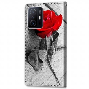 Lederhüllen Für Xiaomi 11T / 11T Pro Rosenrot