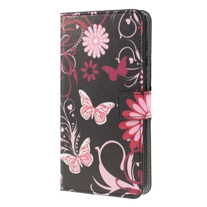 Case Für Samsung Galaxy A10 Schmetterlinge Und Blumen