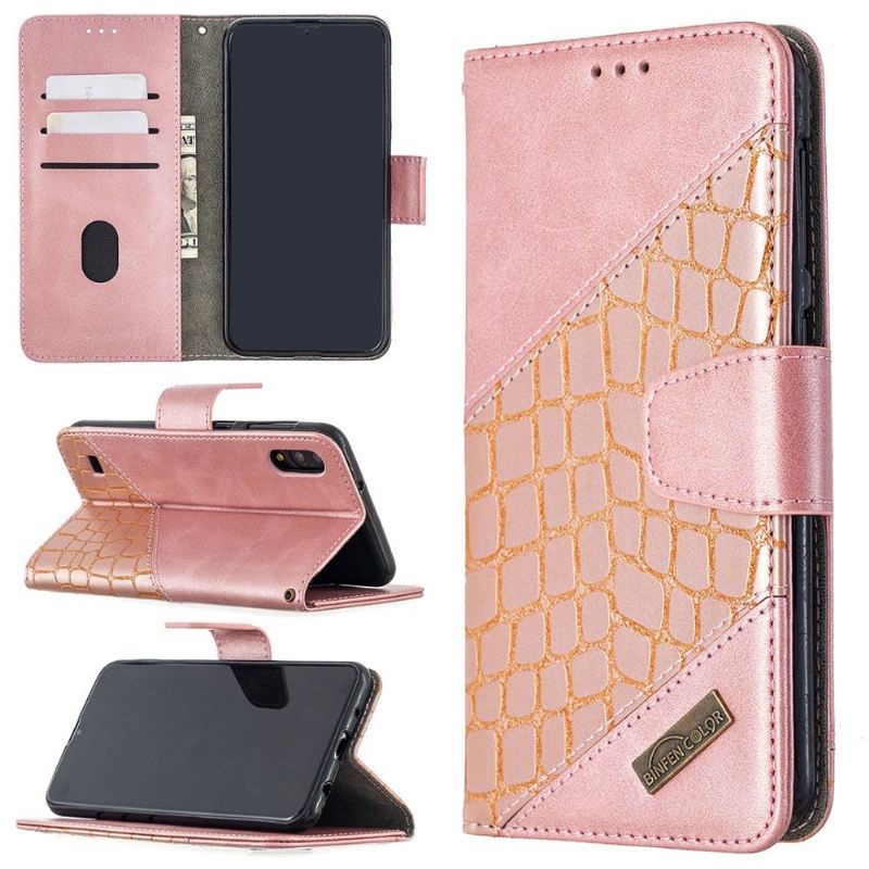 Flip Case Für Samsung Galaxy A10 Croc Aspect Ledereffekt