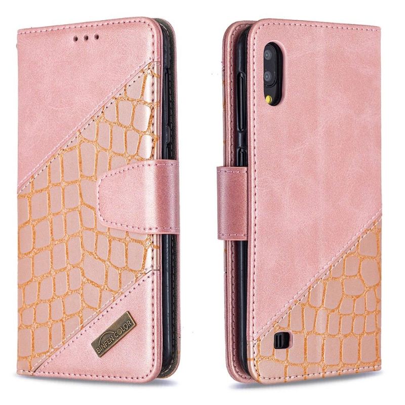 Flip Case Für Samsung Galaxy A10 Croc Aspect Ledereffekt