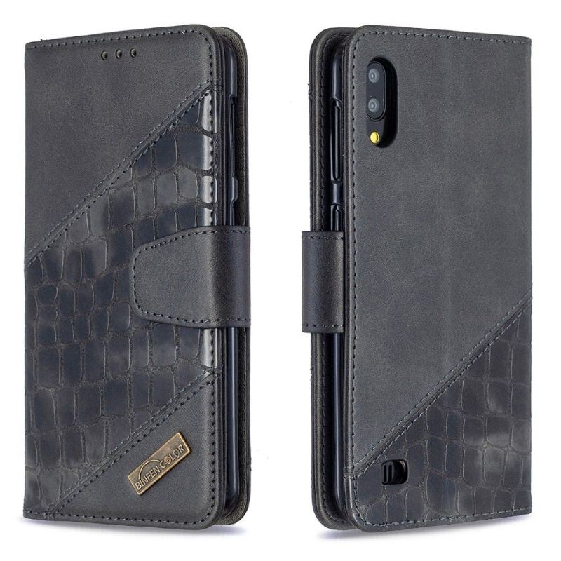 Flip Case Für Samsung Galaxy A10 Croc Aspect Ledereffekt