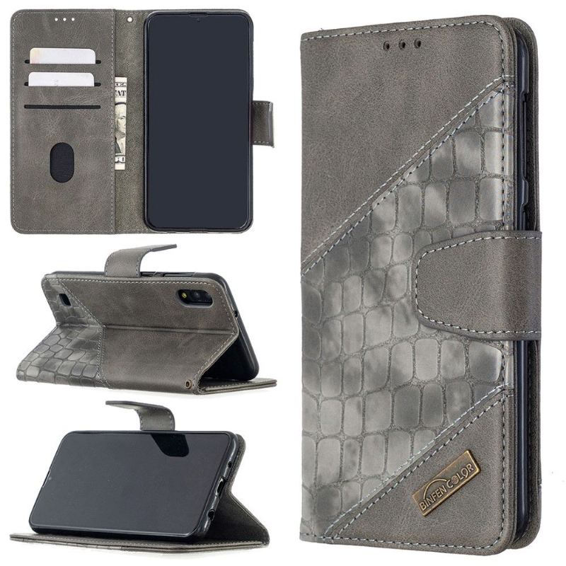 Flip Case Für Samsung Galaxy A10 Croc Aspect Ledereffekt