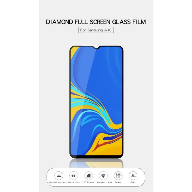 Samsung Galaxy A10 - Displayschutzfolie Aus Gehärtetem Glas In Voller Größe - Schwarz