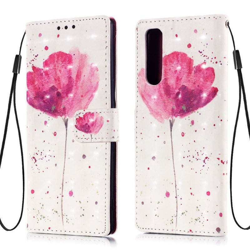 Flip Case Für Sony Xperia 5 Rosa Blume