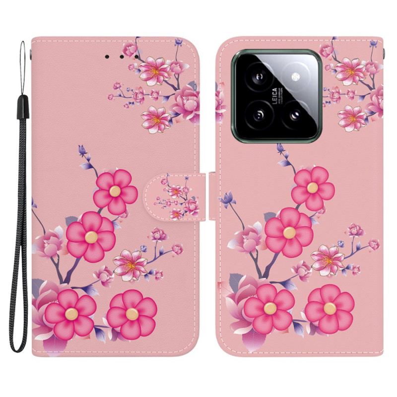 Lederhüllen Für Xiaomi 14 Sakura-riemen