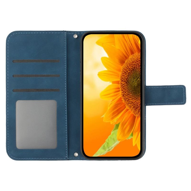 Lederhüllen Xiaomi 14 Sonnenblume Mit Riemen