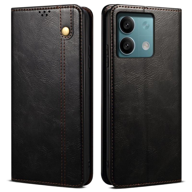 Flip Case Xiaomi Redmi Note 13 Pro 5g Handyhülle Gewachstes Kunstleder