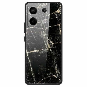 Hülle Für Xiaomi Redmi Note 13 Pro 5g Gehärtetes Glas Mit Platinschwarzer Körnung