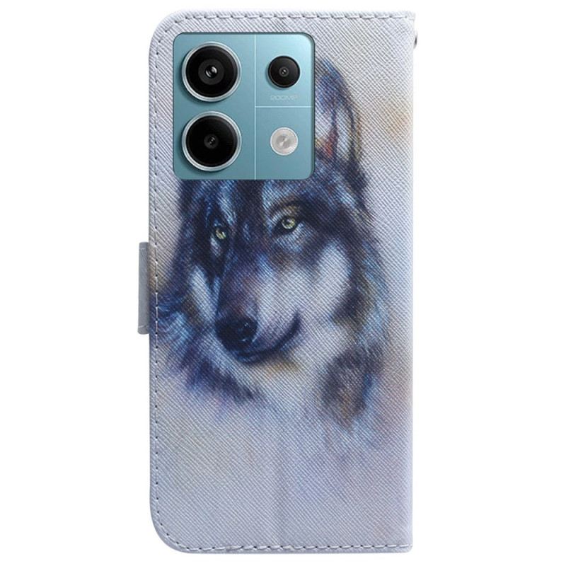 Lederhüllen Für Xiaomi Redmi Note 13 Pro 5g Aquarell Hund