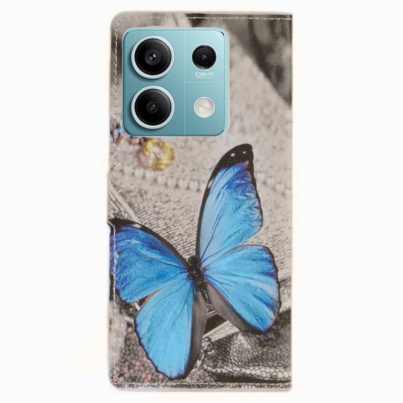 Lederhüllen Xiaomi Redmi Note 13 Pro 5g Blauer Schmetterling