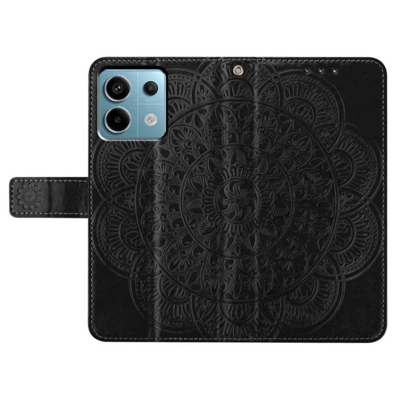 Lederhüllen Xiaomi Redmi Note 13 Pro 5g Handyhülle Bedrucktes Mandala Mit Riemen