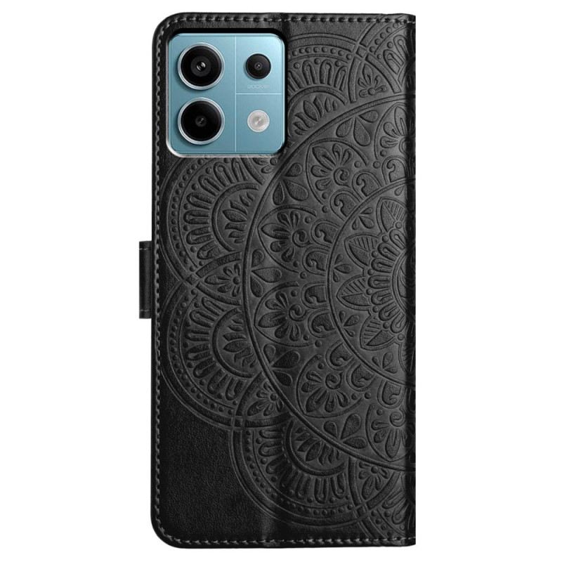 Lederhüllen Xiaomi Redmi Note 13 Pro 5g Handyhülle Bedrucktes Mandala Mit Riemen