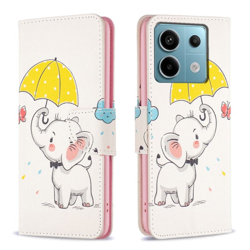 Lederhüllen Xiaomi Redmi Note 13 Pro 5g Regenschirm Und Elefant