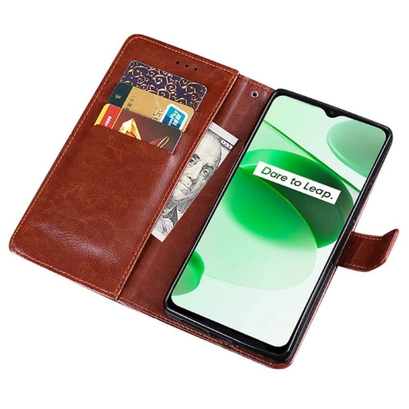 Lederhüllen Für Realme C35 Flip Case Idewei Folio Lederoptik