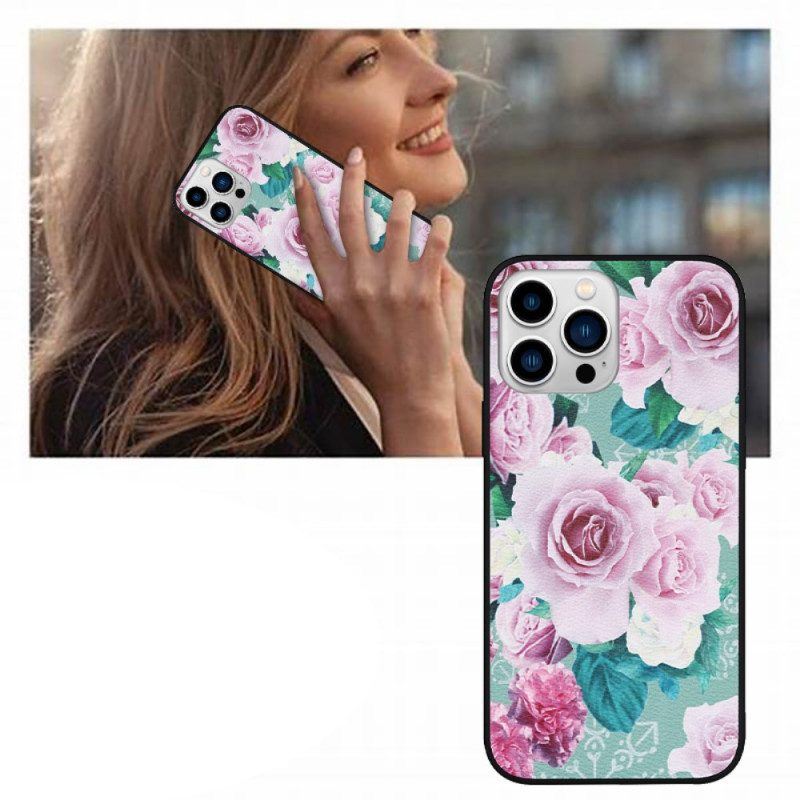 Handyhülle Für iPhone 14 Pro Kunstleder Mit Blumenmuster