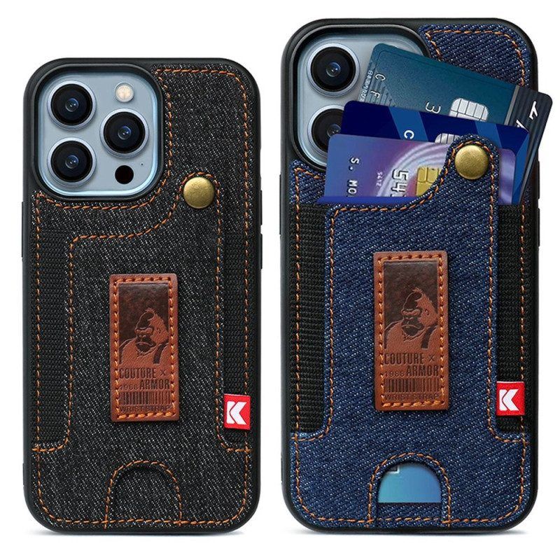 Hülle Für iPhone 14 Pro Kartenhalter Und Jeansriemen