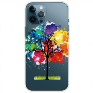 Hülle Für iPhone 14 Pro Nahtloser Aquarellbaum