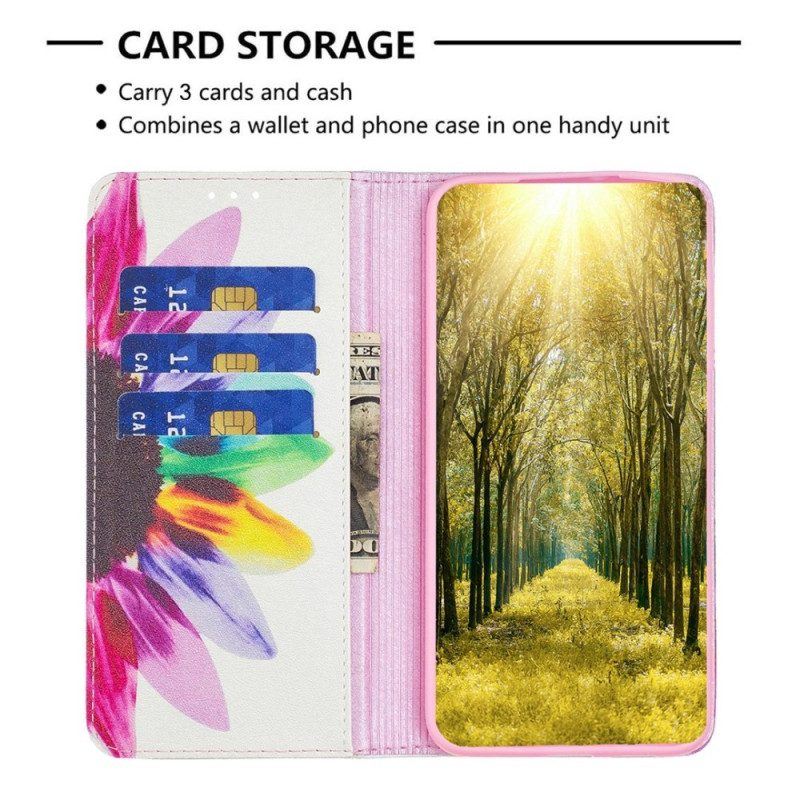 Schutzhülle Für iPhone 14 Pro Flip Case Aquarellblume