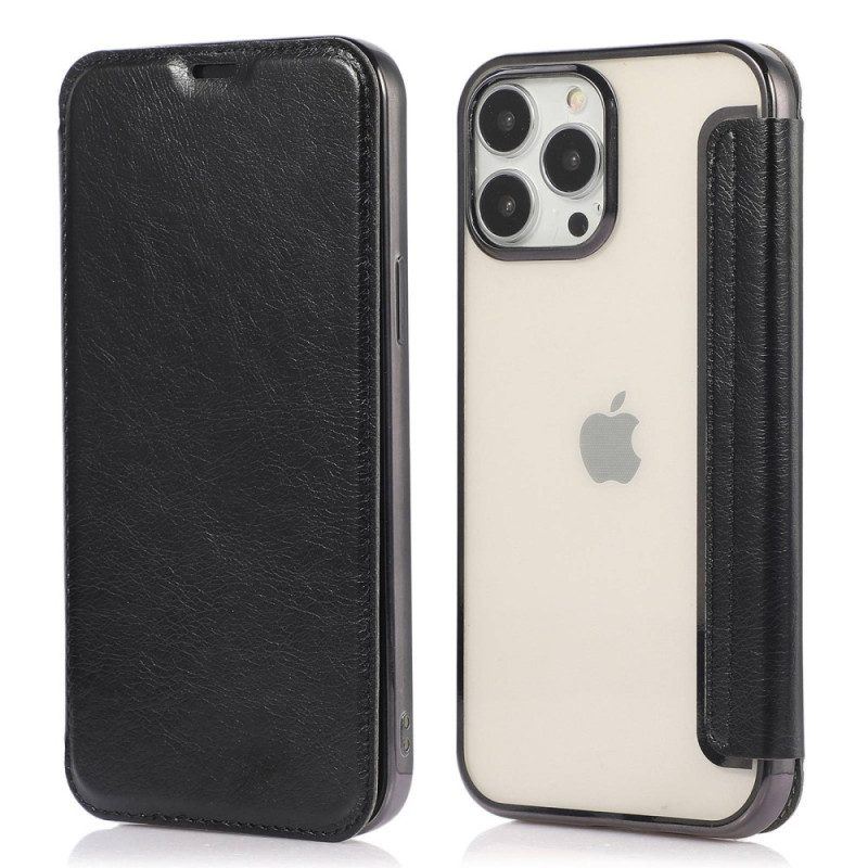 Schutzhülle Für iPhone 14 Pro Flip Case Kartenhalter Aus Kunstleder