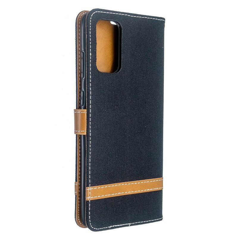 Flip Case Für Samsung Galaxy S20 Plus / S20 Plus 5G Mit Kordel Armband In Stoff- Und Lederoptik