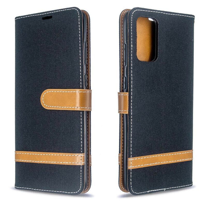 Flip Case Für Samsung Galaxy S20 Plus / S20 Plus 5G Mit Kordel Armband In Stoff- Und Lederoptik