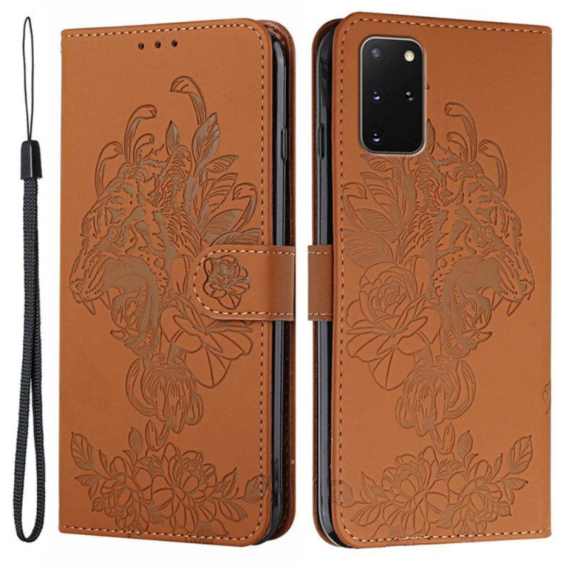 Flip Case Für Samsung Galaxy S20 Plus / S20 Plus 5G Mit Kordel Barocker Riemchentiger