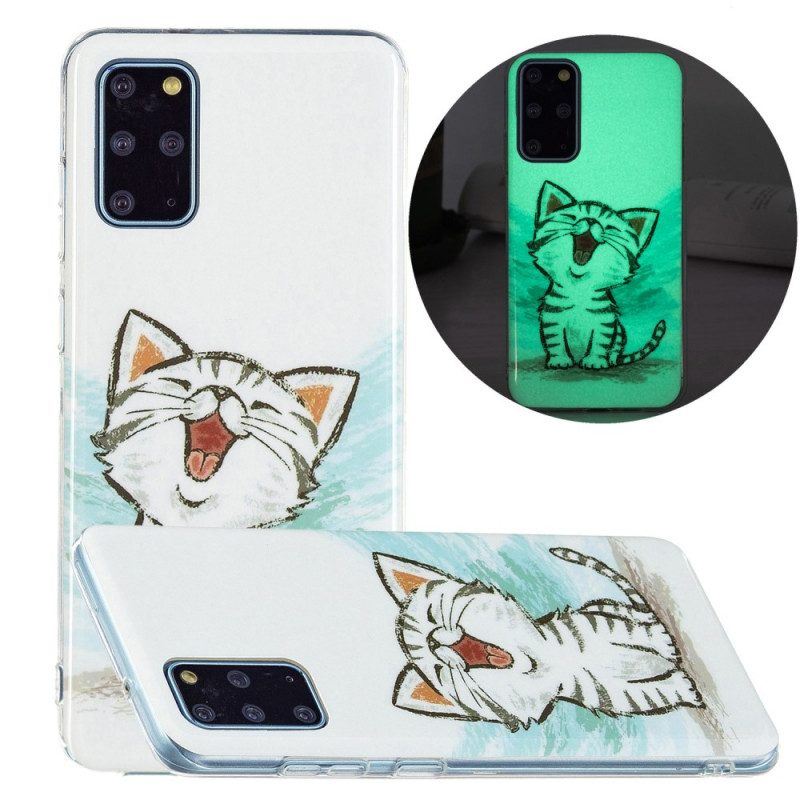 Handyhülle Für Samsung Galaxy S20 Plus / S20 Plus 5G Fluoreszierende Katze